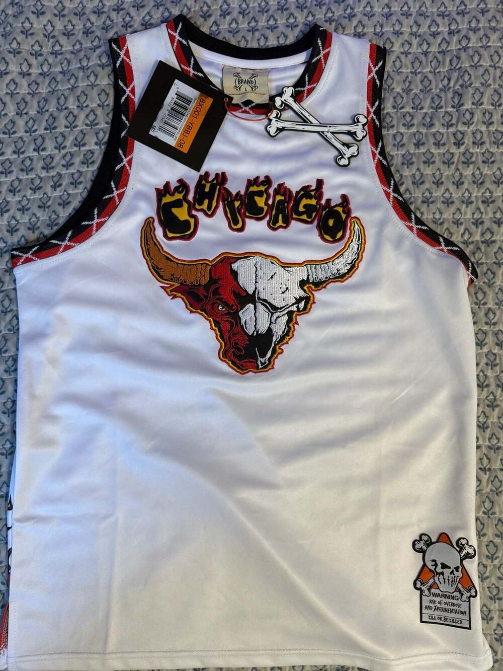Brand X Chicago Bulls Flames Jersey Youth Lg